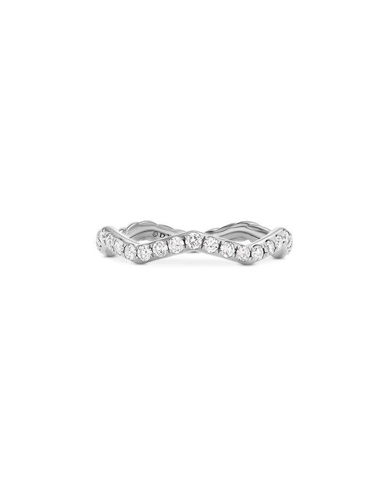 Stax Zig Zag Ring Sterling Silver with Diamonds, 2mm