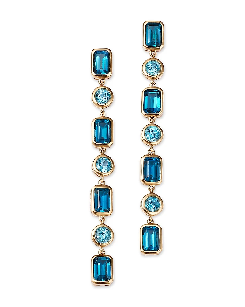 Bloomingdale's Fine Collection Blue Topaz Linear Drop Earrings