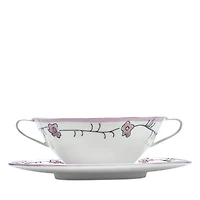 Serax Marni Dark Viola Soup Bowl with Handles & Saucer