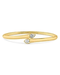 Cz By Kenneth Jay Lane Pear Overlap Hinged Bangle Bracelet