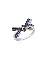 Bloomingdale's Fine Collection Blue Sapphire & Diamond Bow Ring