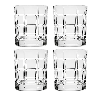 Godinger Radius Plaid Double Old Fashioned Glasses, Set of 4