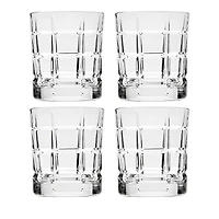 Godinger Radius Plaid Double Old Fashioned Glasses, Set of 4