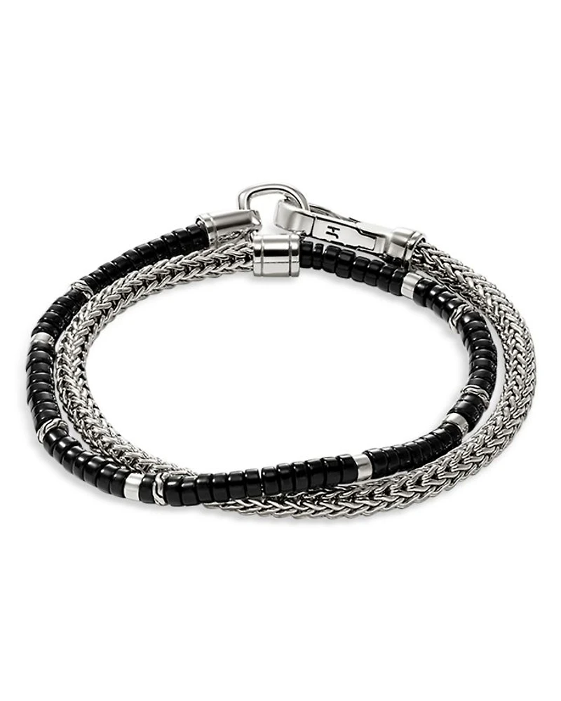 Sterling Silver Heishi Gemstone Wrap Bracelet