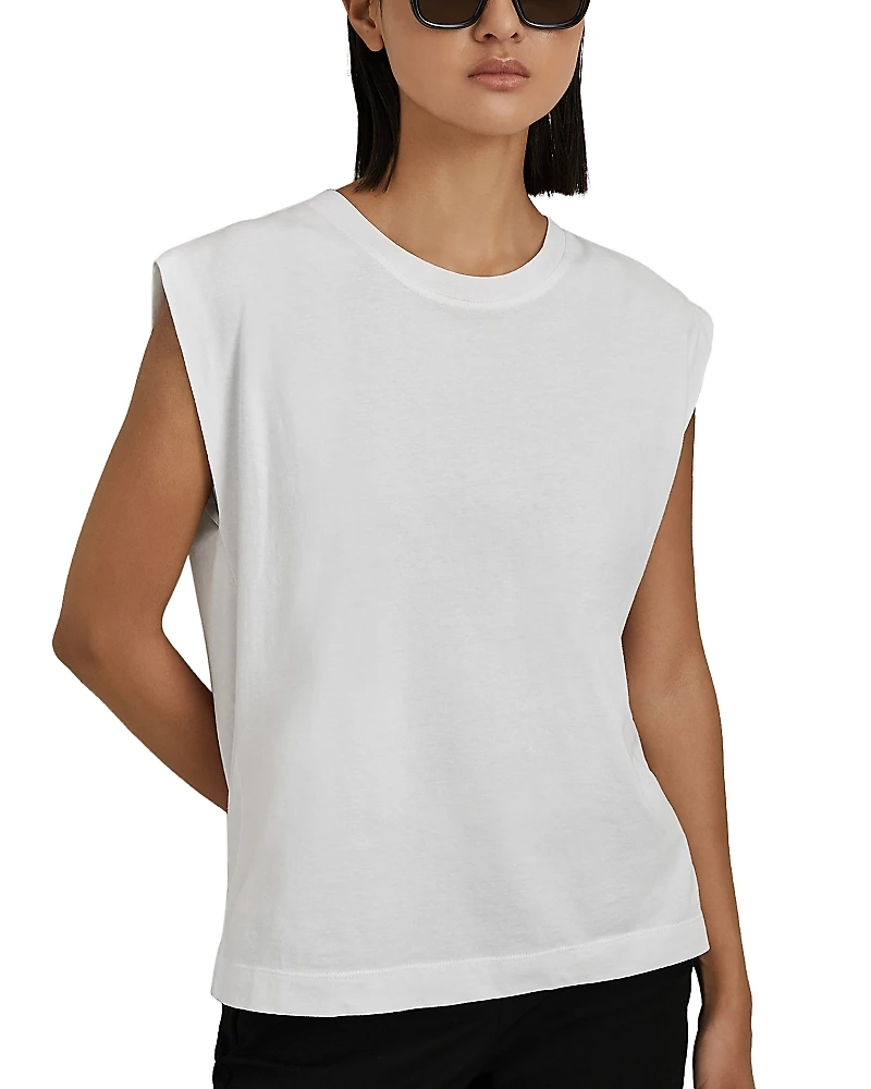 Reiss Morgan Cotton Cap Sleeve Top