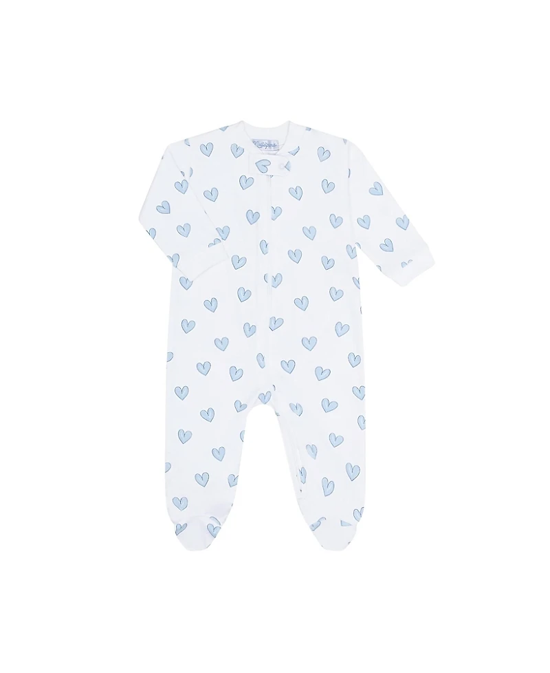 Nellapima Girls' Blue Heart Print Zipper Footie