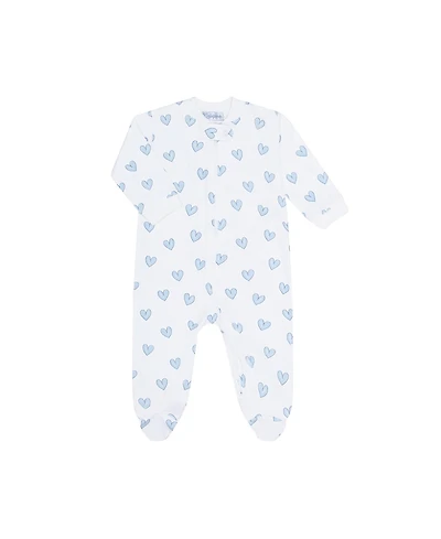 Nellapima Girls' Blue Heart Print Zipper Footie