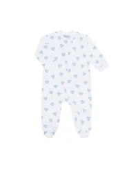 Nellapima Girls' Blue Heart Print Zipper Footie