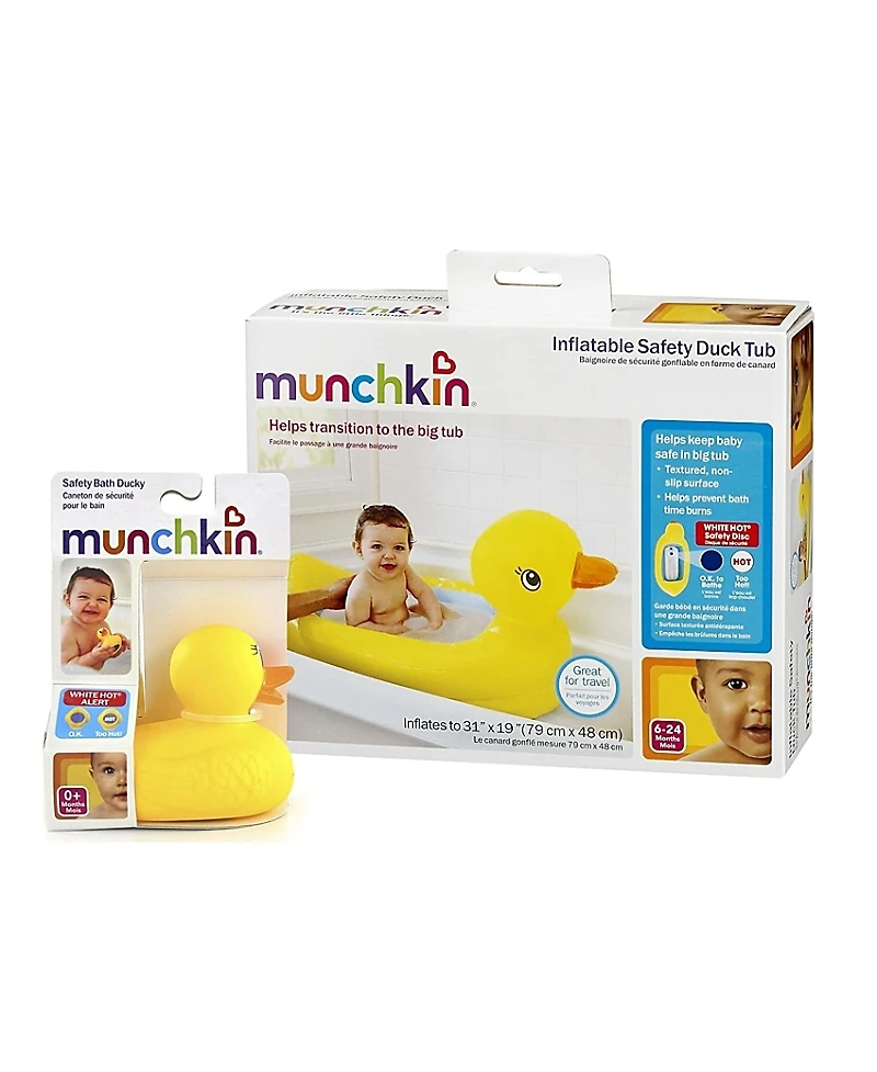 Munchkin White Hot Inflatable Safety Duck Tub and Bath Ducky Toy