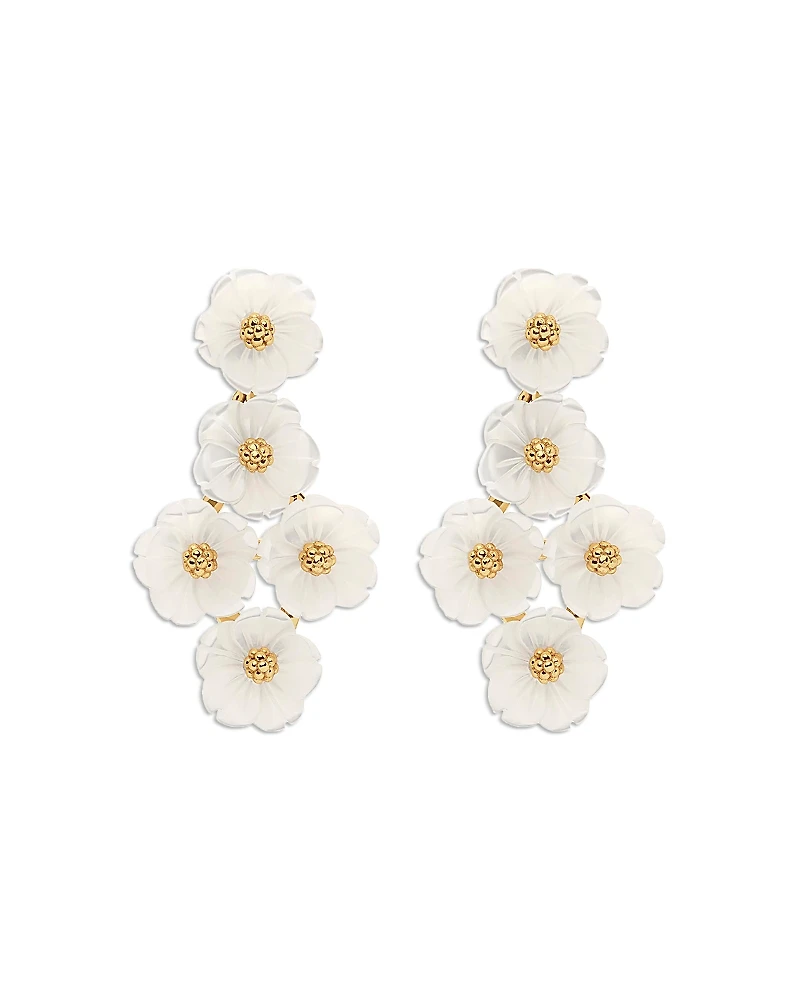 Capucine De Wulf Mermaid Garden Mother of Pearl Floral Drop Earrings