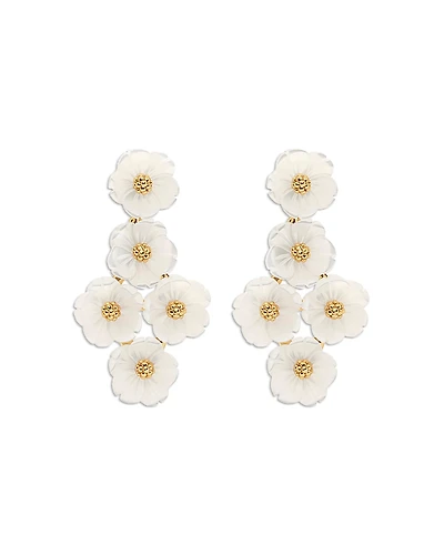 Capucine De Wulf Mermaid Garden Mother of Pearl Floral Drop Earrings