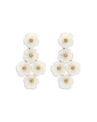Capucine De Wulf Mermaid Garden Mother of Pearl Floral Drop Earrings