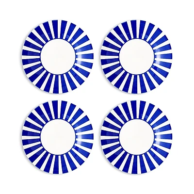 Spode Blue Italian Steccato Bold Stripe Tidbit Plates, Set of 4