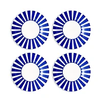 Spode Blue Italian Steccato Bold Stripe Tidbit Plates, Set of 4