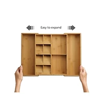 Bamboo Expandable Cutlery, Utensil & Gadget Organizer