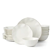Blue Bay White 24-Piece Dinnerware Set
