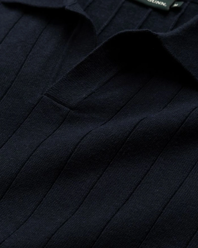 Freys Crescent Knit Short Sleeve Polo Sweater
