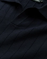 Freys Crescent Knit Short Sleeve Polo Sweater