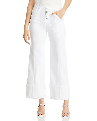 Cinq a Sept Benji Cropped Wide Leg Denim Pants