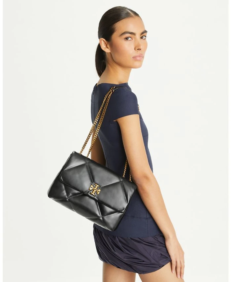 Kira Diamond Quilted Leather Convertible Shoulder Bag