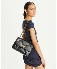 Kira Diamond Quilted Leather Convertible Shoulder Bag