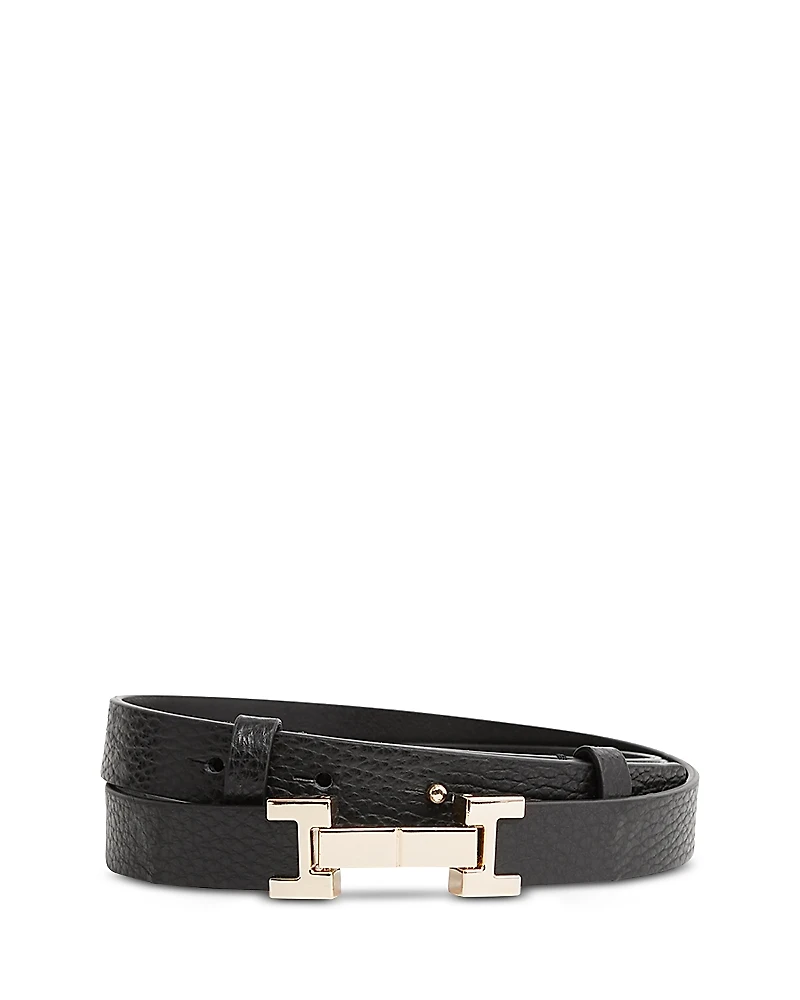 Reiss Women's Hayley Square Hinge Leather Belt