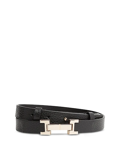 Reiss Women's Hayley Square Hinge Leather Belt