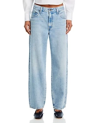 Baggy Dad High Rise Straight Jeans Fan Flare