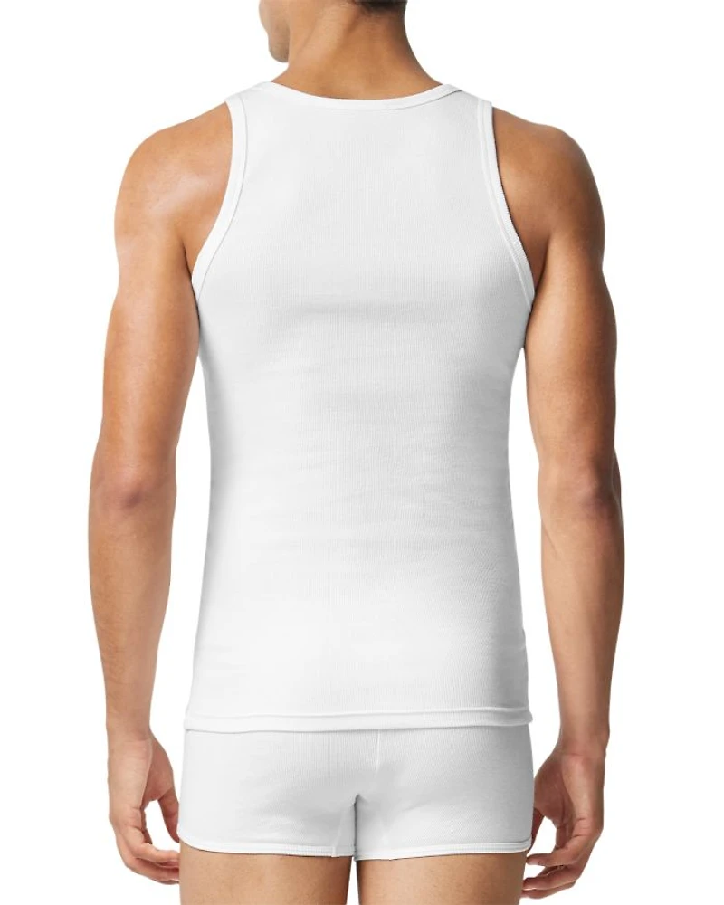 Cotton Blend Ribbed Logo Embroidered Tank