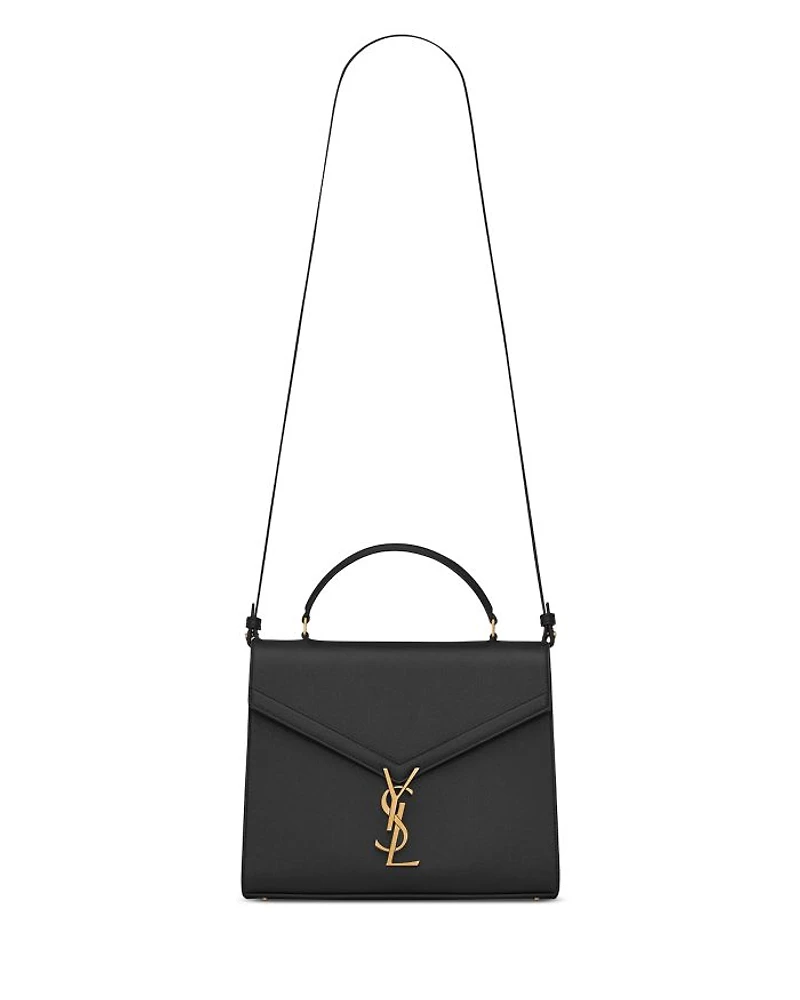 Cassandra Mini Top Handle Bag in Grain De Poudre Embossed Leather