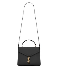 Cassandra Mini Top Handle Bag in Grain De Poudre Embossed Leather
