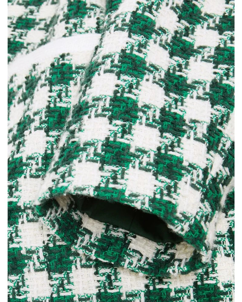 Genevieve Houndstooth Checkered Jacket
