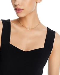 14K Yellow Gold Curb Chain Marquise Blue Sapphire Halo Necklace, 16"