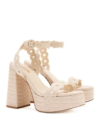 Larroude Women's Dolly Broderie Slip On Sandals