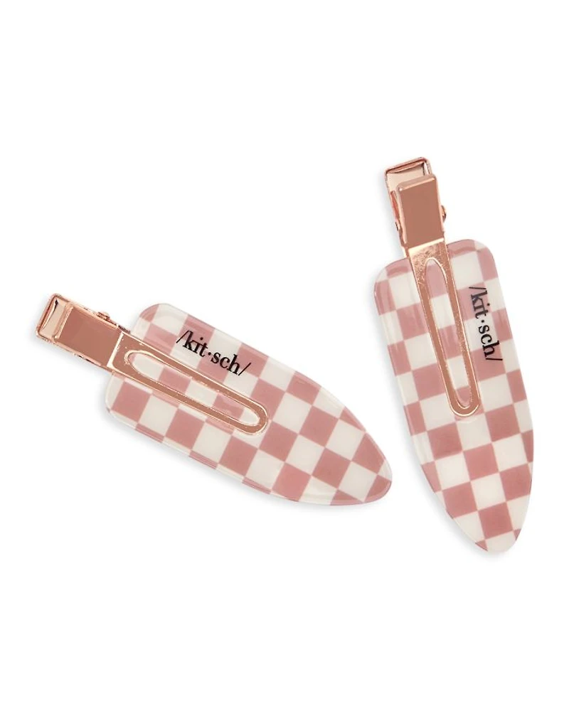 XL Creaseless Clips - Terracotta Checker, Set of 2