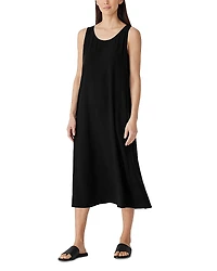 Eileen Fisher Silk Scoop Neck Tank Midi Dress
