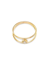 14K Yellow Gold Princess Diamonds Diamond Double Band Ring