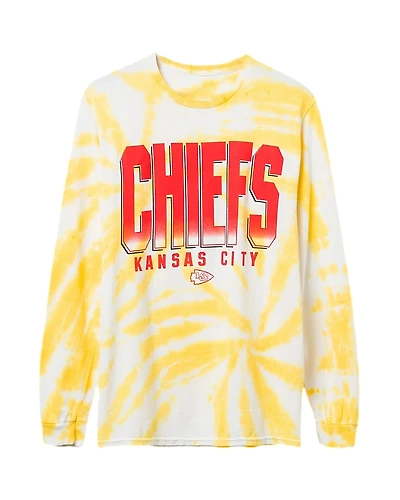 Junk Food Clothing Unisex Nfl Kansas City Chiefs Game Time Tie Dye Long Sleeve