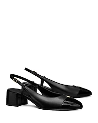Tory Burch Women's Cap-Toe Slingback Pumps