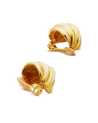 Domed Ribbed Clip On Earrings