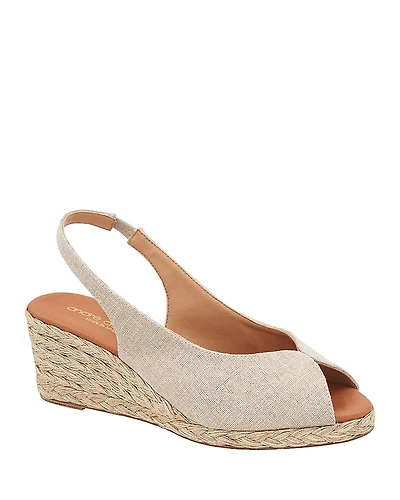 Andre Assous Women's Audrey Slip On Slingback Espadrille Wedge Pumps