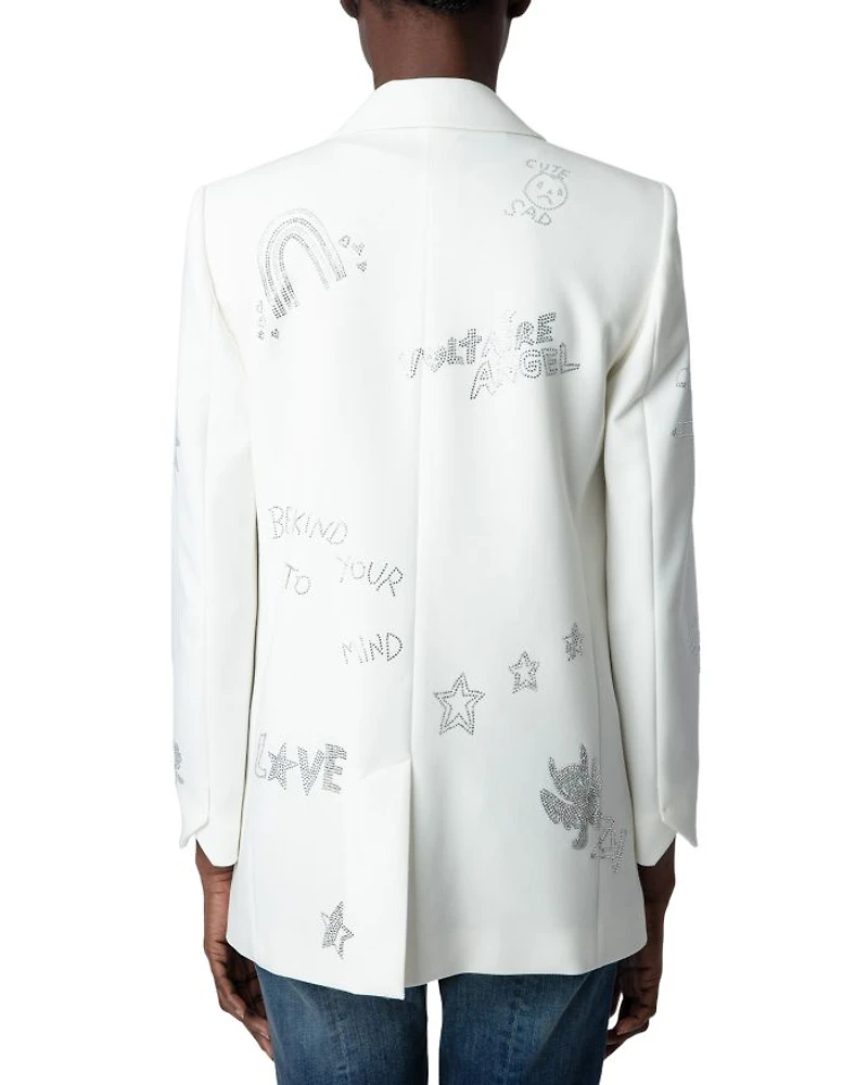 Viva Multistrass Rhinestone Embellished Blazer