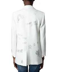 Viva Multistrass Rhinestone Embellished Blazer