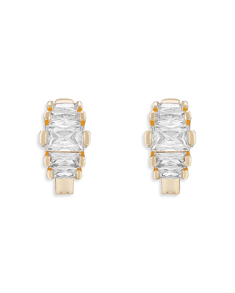 Ettika Diamond Shine Cubic Zirconia Mini Hoop Earrings