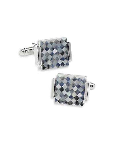 Cufflinks Inc Floating Mother Of Pearl Checkered Square Cufflinks