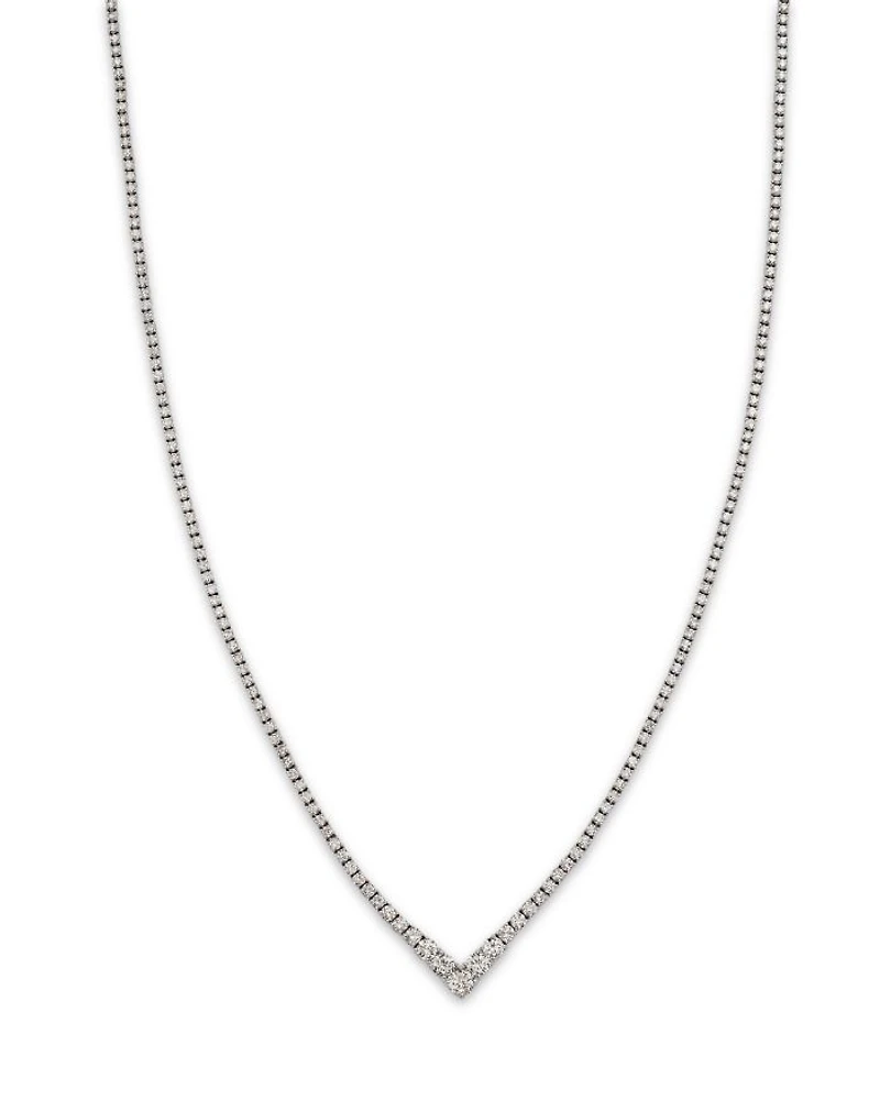 Diamond Chevron Tennis Necklace in 14K Gold, 6.0 tcw
