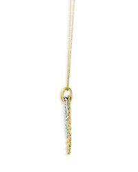Diamond Pavé Double Oval Pendant Necklace in 14K Yellow Gold, 0.60 tcw
