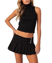 Edikted Mock Neck Open Back Top