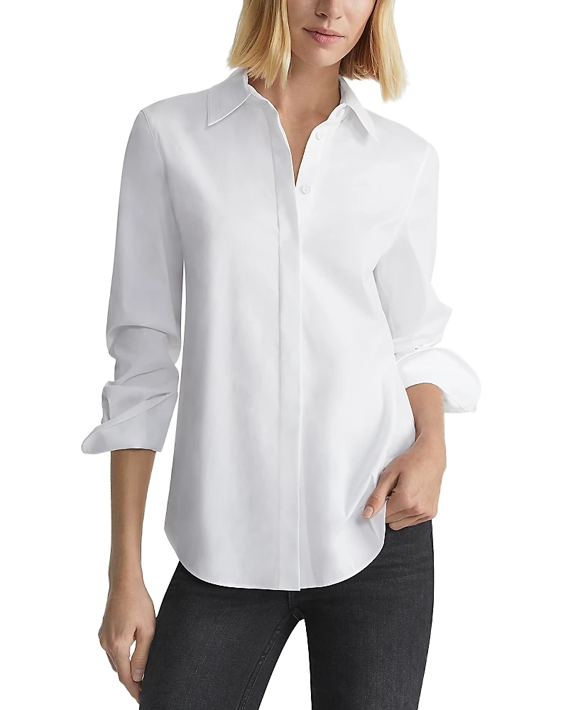 Lafayette 148 New York Wright Novelty Cuff Shirt