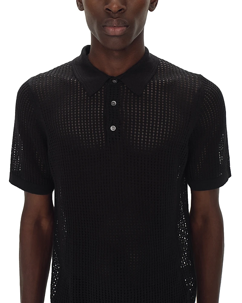 Simkhai Jeremiah Perforated Polo Sweater